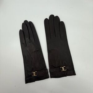 Unworn ,Vintage Dk Brown Fine Buttersoft Kidskin Gloves, Barnier, Made In France